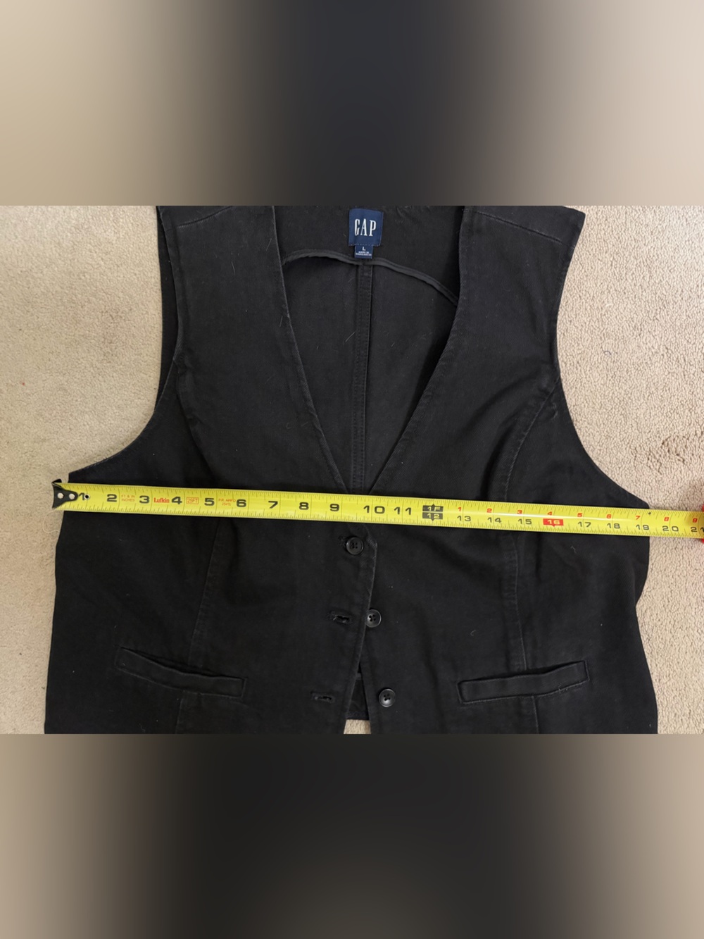 GAP Women’s Black Twill denim Vest - Picture 3 of 4